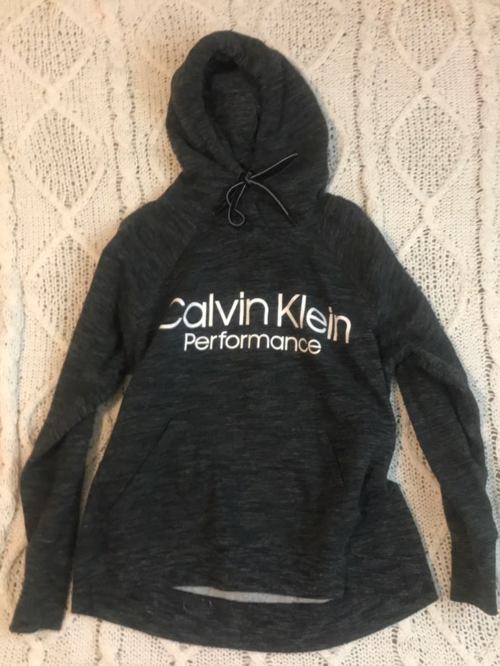 Calvin Klein Performance Charcoal Grey Hoodie  - womens medium, like new, open t